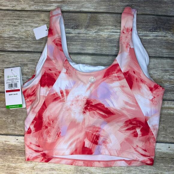 NWT Gaiam Flow Longline Sports Bra Bright Canteloupe Sz S - Picture 4 of 9